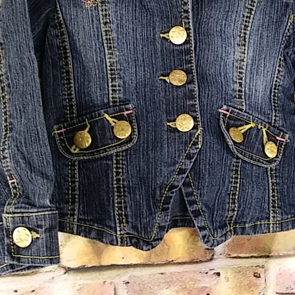 Baby doll Embroidered Denim Jacket 4 - Picture 5 of 7